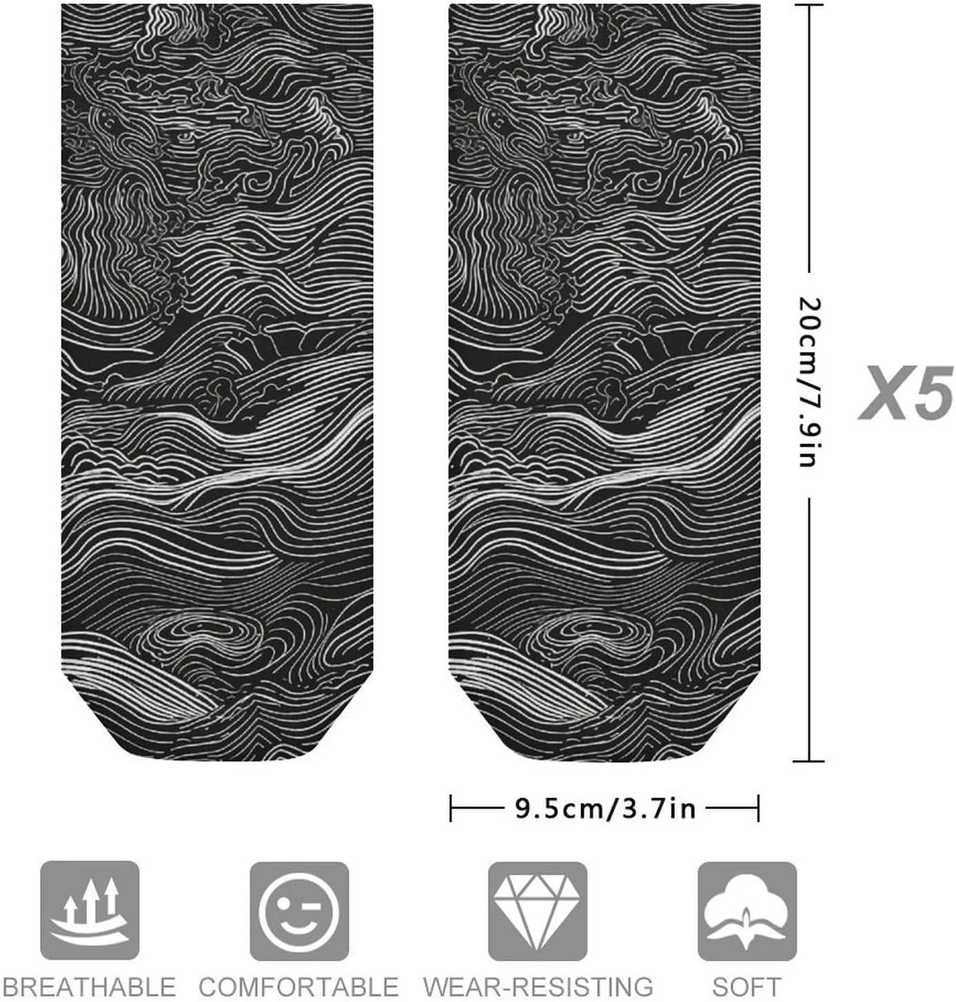 5 Pairs Ankle Socks for Women Men,Low Cut Running Athletic Socks,Funny Cute No Show Casual Sports Socks Size 8-12