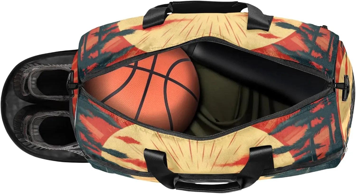 Animal Gym Duffle Bag for Women,Waterproof Sports Japanese Crane Duffle Bags Travel Weekender Bags for Men Women Overnight Bag with Shoes Compartment