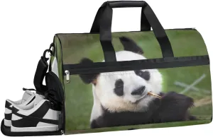 Animal Pandas Sports Gym Bag with Wet Pocket & Shoes Compartment Waterproof Workout Duffel Bag for Women and Men Weekender Overnight Duffle Bag Travel Carry-on Tote