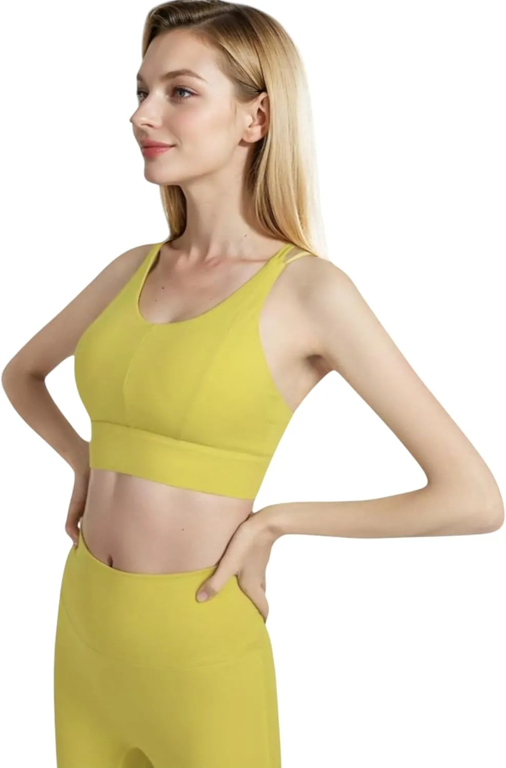 Anna-Kaci Women's High Impact Sports Bra with Wide Band and Racerback Design