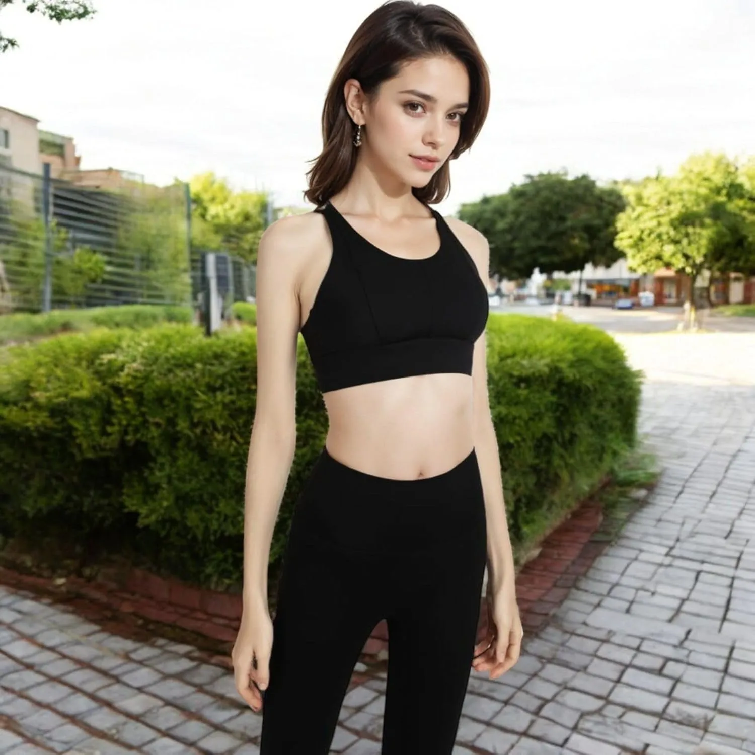 Anna-Kaci Women's High Impact Sports Bra with Wide Band and Racerback Design