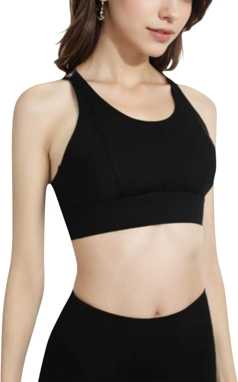 Anna-Kaci Women's High Impact Sports Bra with Wide Band and Racerback Design
