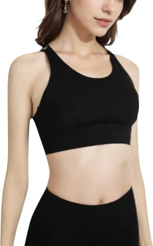 Anna-Kaci Women's High Impact Sports Bra with Wide Band and Racerback Design