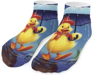 April Showers Duck Spring Cute Ankle Socks 1 Pairs Low Cut No Show Sock Breathable Stocking for Men Women