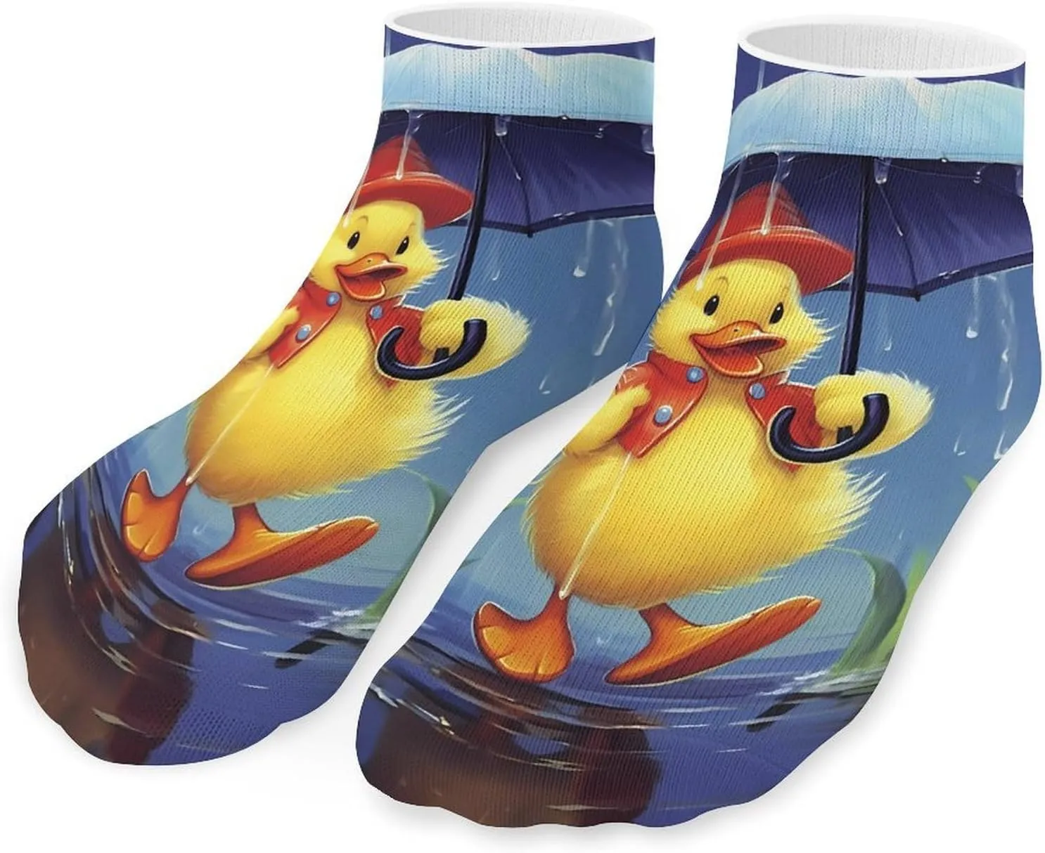 April Showers Duck Spring Cute Ankle Socks 1 Pairs Low Cut No Show Sock Breathable Stocking for Men Women