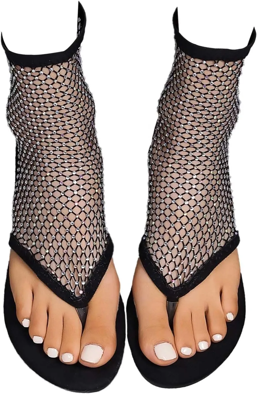 baobeijiadao Womens Clip Toe Flat Sandals Slingback Slip On Mesh Shiny Glitter Sandals Comfortable Summer Shoes Beach
