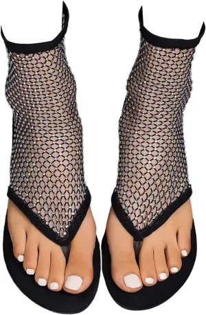 baobeijiadao Womens Clip Toe Flat Sandals Slingback Slip On Mesh Shiny Glitter Sandals Comfortable Summer Shoes Beach
