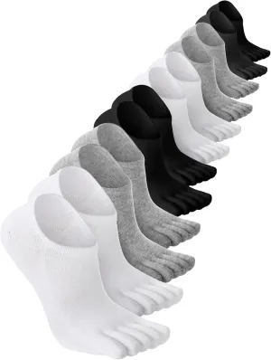 Bencailor 6 Pairs Women Toe Socks Cotton No Show Low Cut Socks with Toes for Men