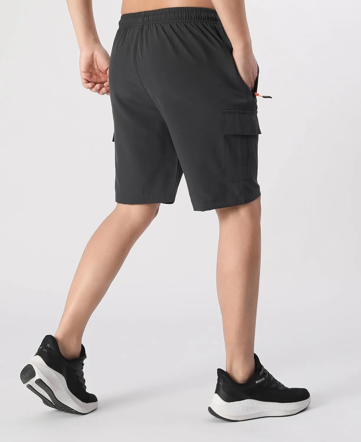 Boys Cargo Shorts Youth Quick Dry Lightweight Pull-On Hiking Shorts for Sports Outdoor with Zipper Pockets