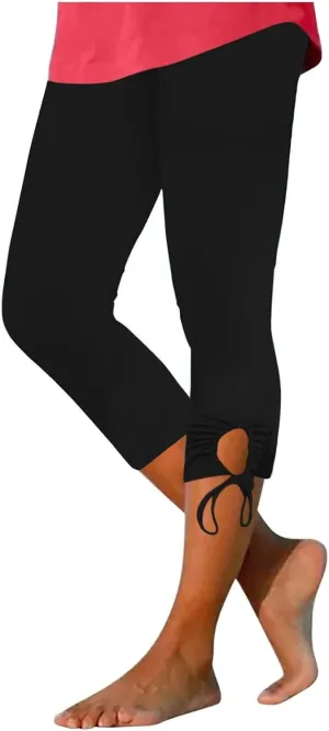 Capri Leggings for Women 2024 Length Capri Leggings 2024 Summer Cropped Pants Casual Solid Comfy Capris 2024 Summer