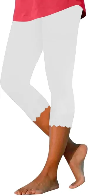 Capri Leggings for Women 2024 Length Capri Leggings 2024 Summer Cropped Pants Casual Solid Comfy Capris 2024 Summer