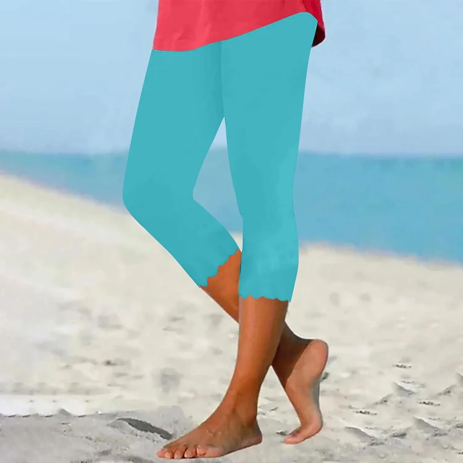 Capri Leggings for Women 2024 Length Capri Leggings 2024 Summer Cropped Pants Casual Solid Comfy Capris 2024 Summer