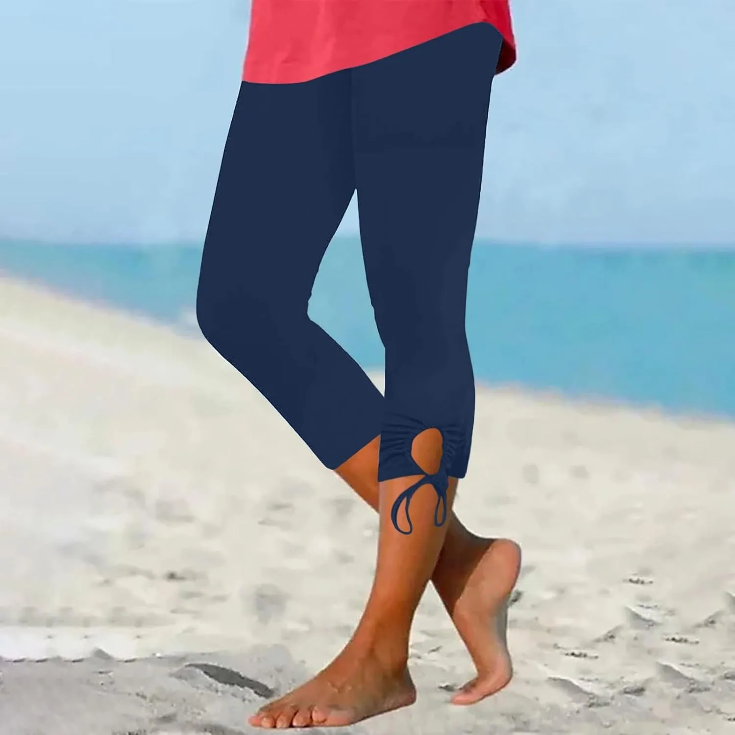 Capri Leggings for Women 2024 Length Capri Leggings 2024 Summer Cropped Pants Casual Solid Comfy Capris 2024 Summer