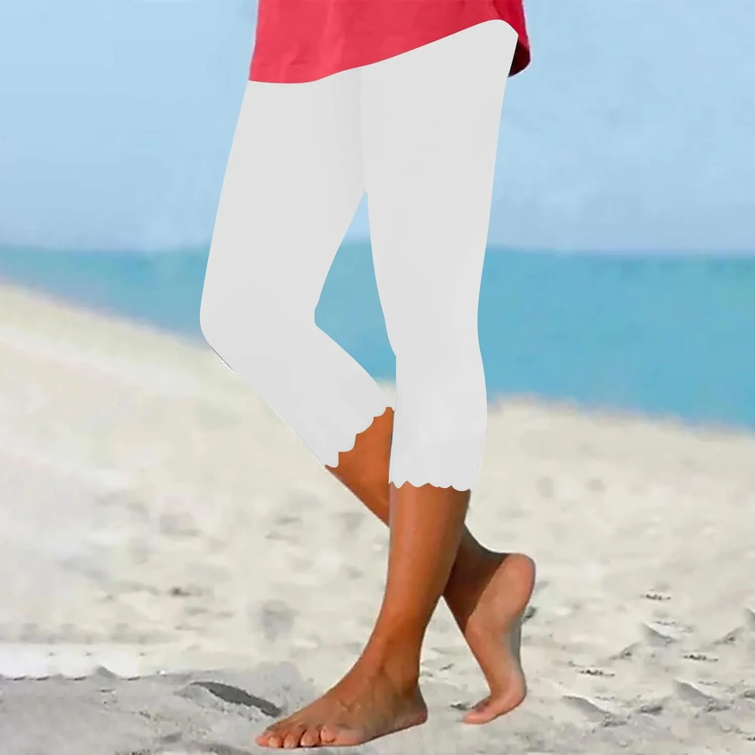Capri Leggings for Women 2024 Length Capri Leggings 2024 Summer Cropped Pants Casual Solid Comfy Capris 2024 Summer