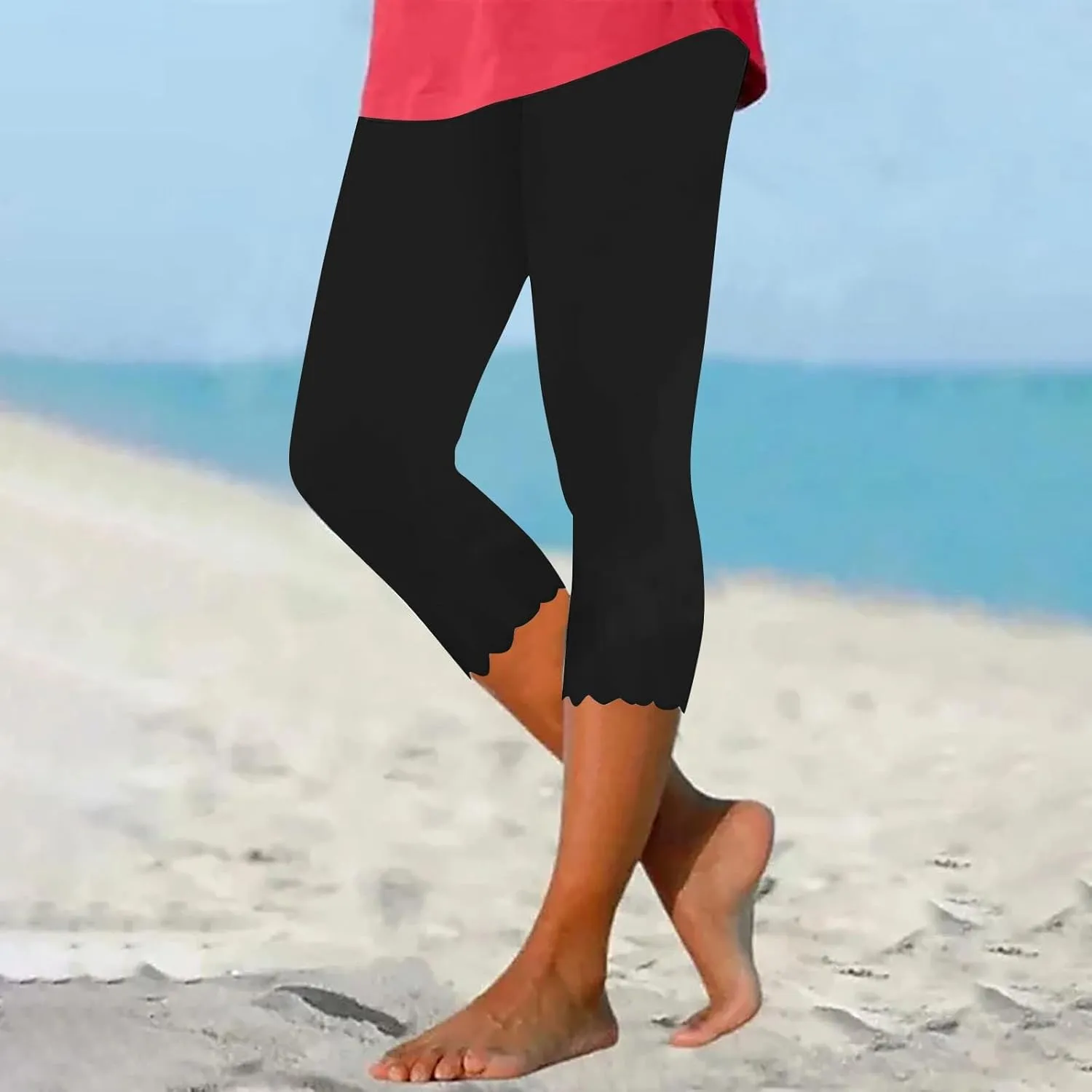 Capri Leggings for Women 2024 Length Capri Leggings 2024 Summer Cropped Pants Casual Solid Comfy Capris 2024 Summer