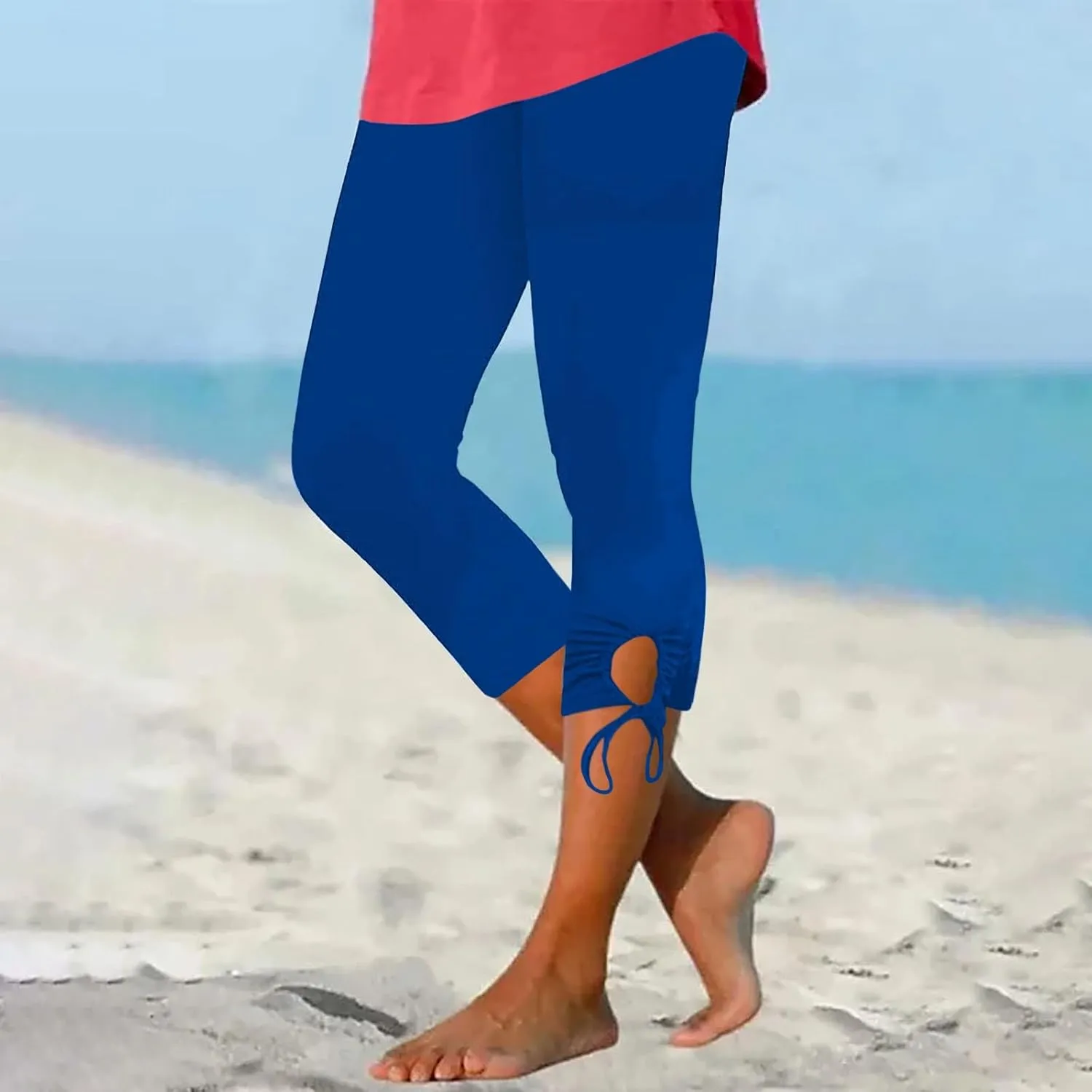 Capri Leggings for Women 2024 Length Capri Leggings 2024 Summer Cropped Pants Casual Solid Comfy Capris 2024 Summer