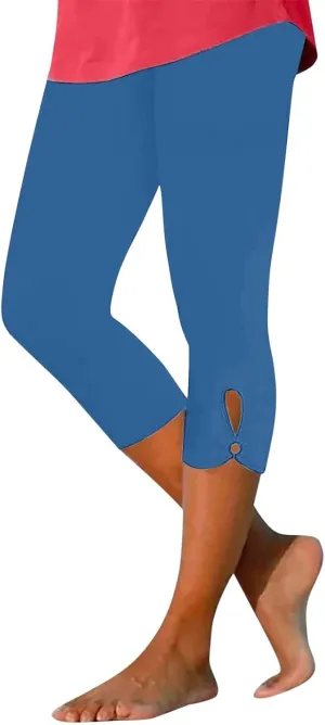 Capri Leggings for Women 2024 Length Capri Leggings 2024 Summer Cropped Pants Casual Solid Comfy Capris 2024 Summer