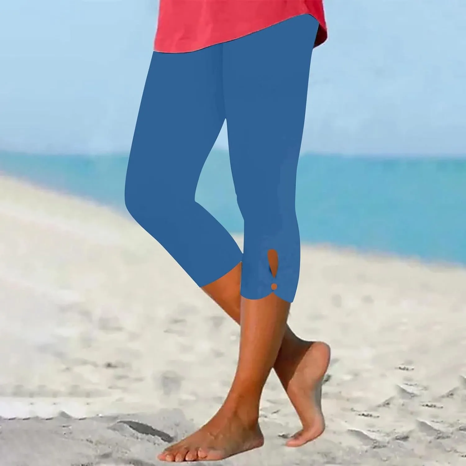 Capri Leggings for Women 2024 Length Capri Leggings 2024 Summer Cropped Pants Casual Solid Comfy Capris 2024 Summer