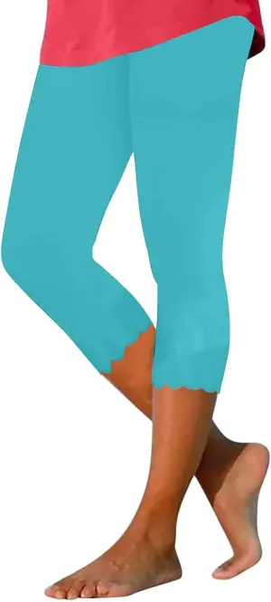 Capri Leggings for Women 2024 Length Capri Leggings 2024 Summer Cropped Pants Casual Solid Comfy Capris 2024 Summer
