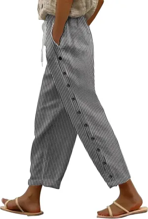 Capri Pants for Women Casual Drawstring Pants Beach Clothes Resort Wear for Women 2025 Yoga
