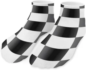 Checkered Cute Ankle Socks 1 Pairs Low Cut No Show Sock Breathable Stocking for Men Women
