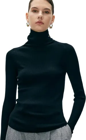 COLD POSH Women's 100% Merino Wool Knitted Turtleneck Sweater High Neck Slim Fit Knit Sweaters Long Sleeve Soft Warm Tops