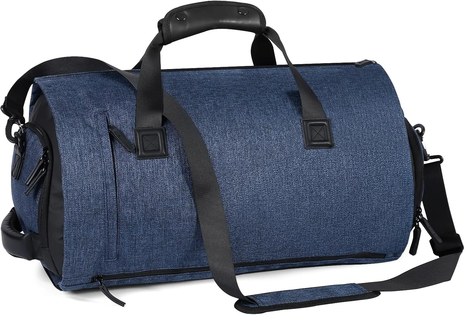 Convertible Garment Bag with Shoe Compartment,Carry on with Backpack Straps,3 in 1 Hanging Suitcase Suit,Navy Blue