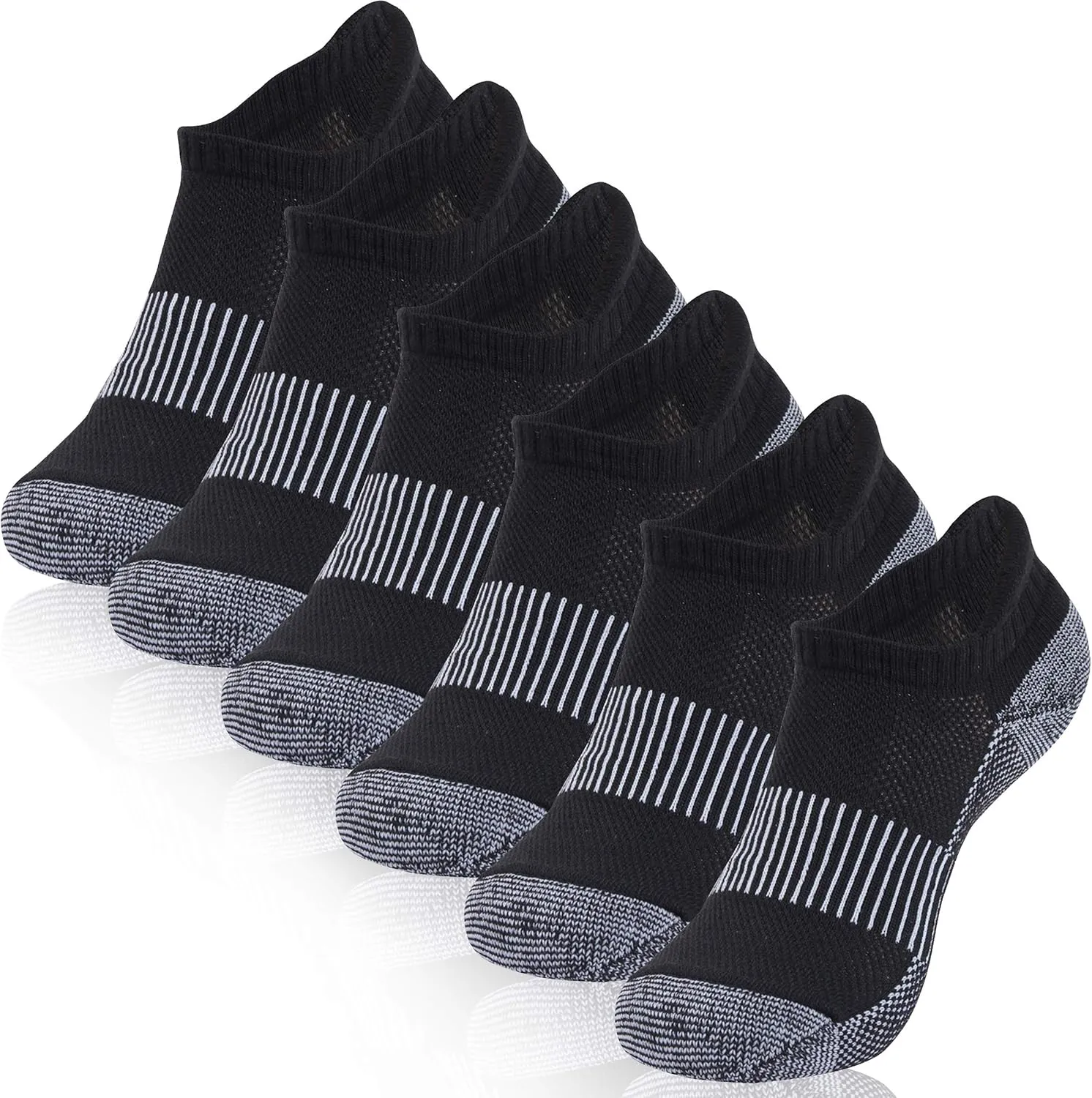 Copper Running Socks, Unisex Ankle Crew Moisture Wicking Anti Smell Sport Trekking Hiking Cushion Socks