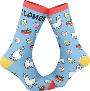 Crazy Dog T-Shirts Men's Llamen Socks Funny Llama Ramen Noodles Takeout Novelty Graphic Footwear