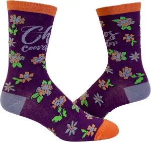 Crazy Dog T-Shirts Women's Chaos Coordinator Socks Funny Mothers Day Parenting Adulting Graphic Footwear