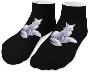 Cute Fox Cute Ankle Socks 1 Pairs Low Cut No Show Sock Breathable Stocking for Men Women