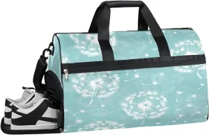 Dandelion Sports Gym Bag with Wet Pocket & Shoes Compartment Waterproof Workout Duffel Bag for Women and Men Weekender Overnight Duffle Bag Travel Carry-on Tote