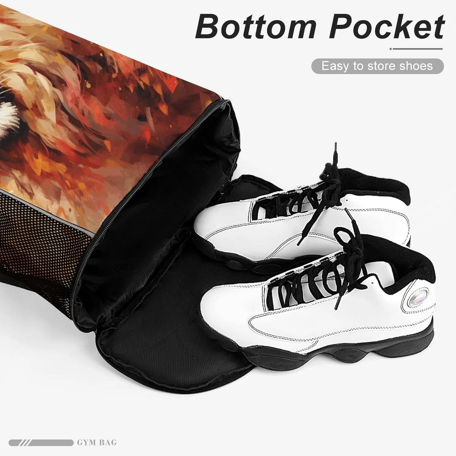 Drawstring Backpack,Animal Hand Drawing Printed Drawstring Bags,String Backpack with Shoes Compartment And Wet Proof Pocket,Small Sports Gym Cinch Bags for Women & Men