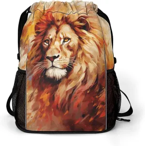 Drawstring Backpack,Animal Hand Drawing Printed Drawstring Bags,String Backpack with Shoes Compartment And Wet Proof Pocket,Small Sports Gym Cinch Bags for Women & Men