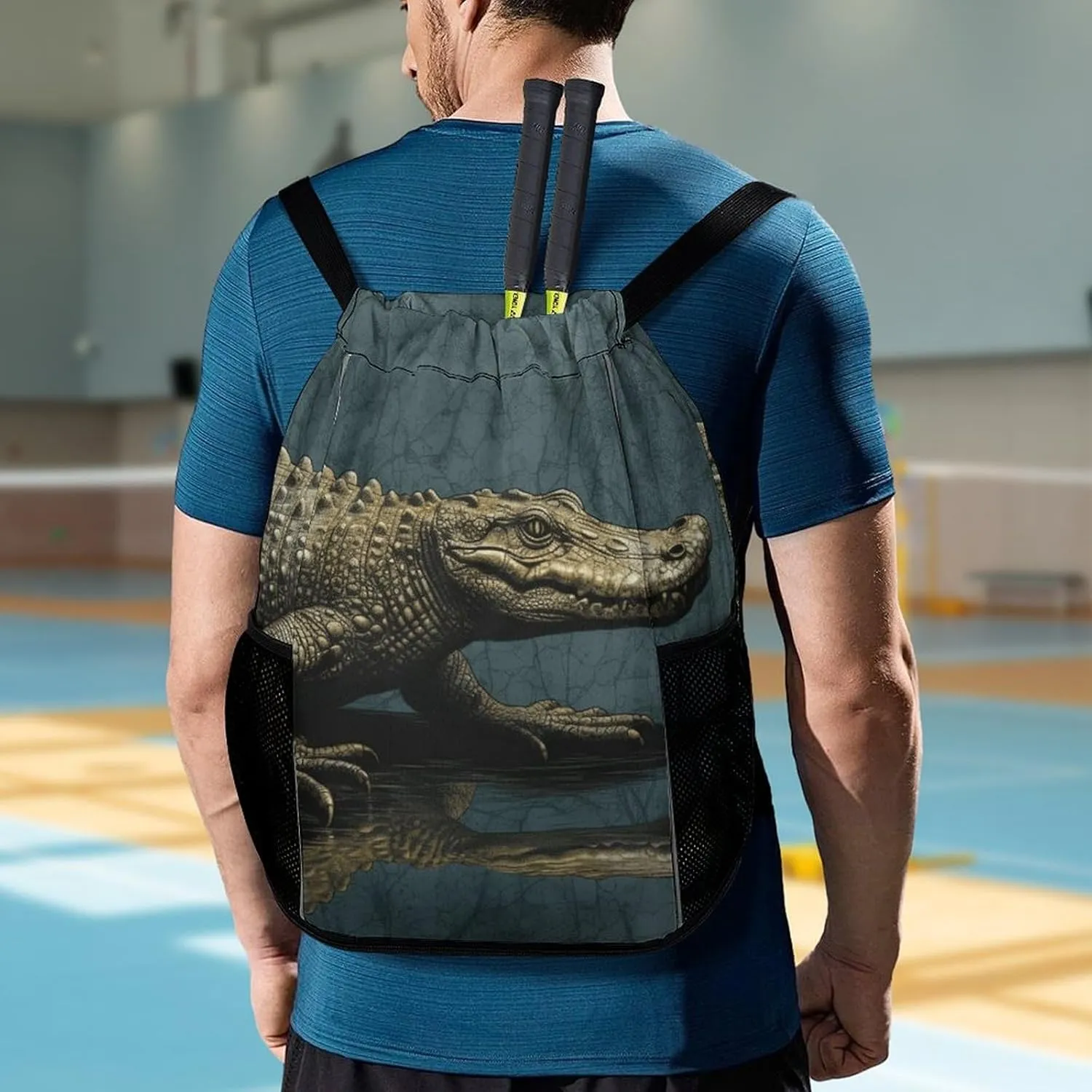Drawstring Backpack,Animal Patterns Printed Drawstring Bags,String Backpack with Shoes Compartment And Wet Proof Pocket,Small Sports Gym Cinch Bags for Women & Men