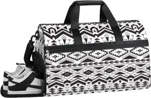 Ethnic Aztec Print Sports Gym Bag with Wet Pocket & Shoes Compartment Waterproof Workout Duffel Bag for Women and Men Weekender Overnight Duffle Bag Travel Carry-on Tote
