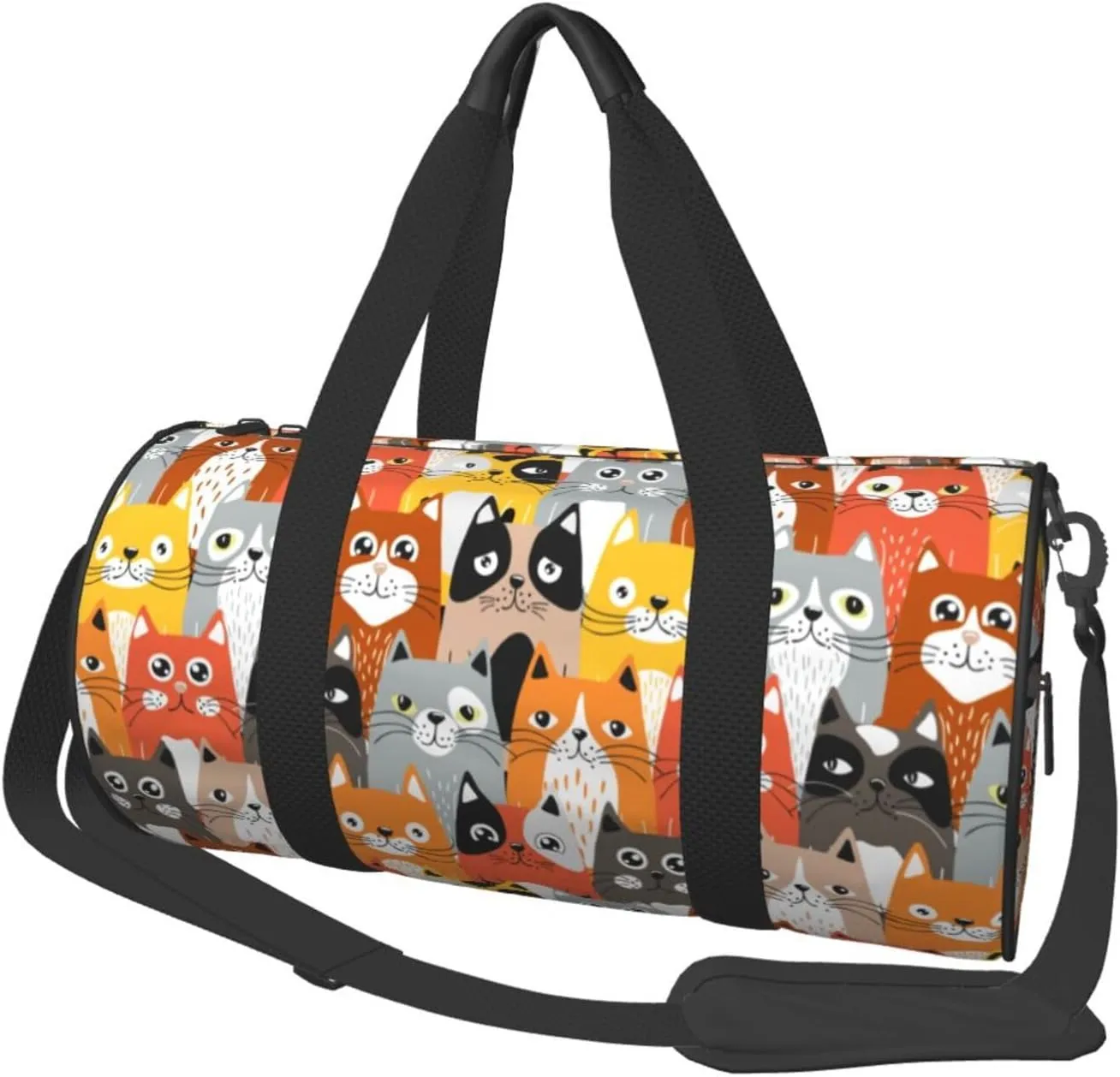 Gbuzozie Cute Cats Sports Gym Bag Travel Duffel Bag Shoes Compartment For Men Women Foldable Lightweight Yoga Gym Sports Bag, Cats #03, One Size