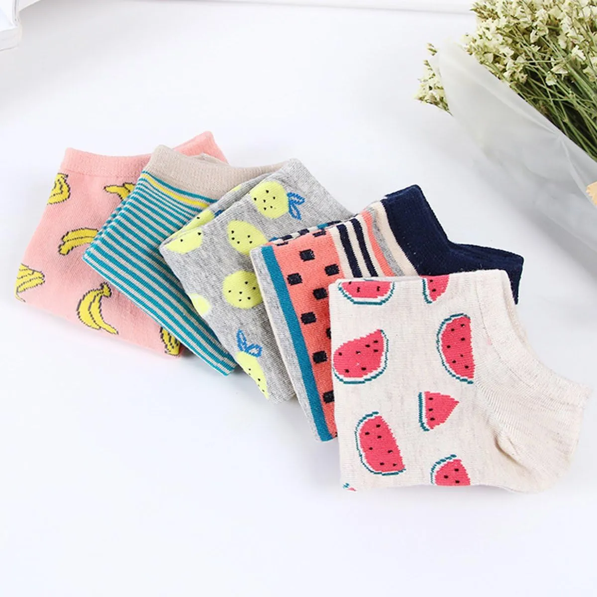 Glamorstar Women Socks Cotton No Show Low Cut Socks Ankle Sock 5 Pack