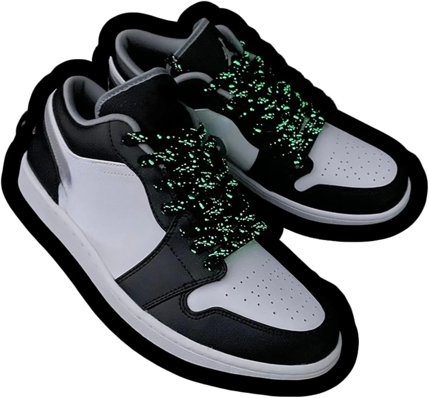 Glowing Starry Shoelace - Splattered-ink Gradient Color Theme- Glow In The Dark Shoelaces - 8mm/ 63"