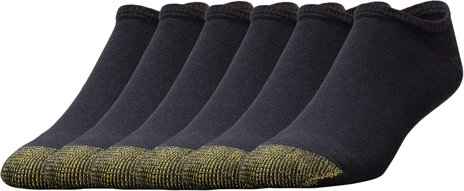 GOLDTOE Men's 656F Cotton No Show Athletic Socks, Multipairs