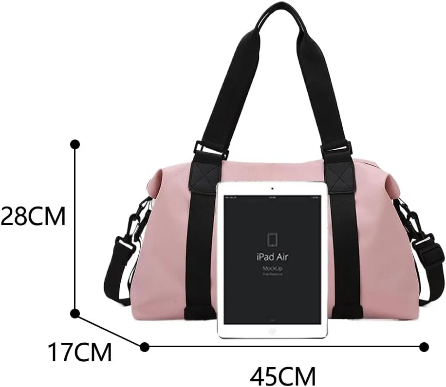 Gym Bag for Women,Sports Travel Duffel Bag, Weekender Overnight Bag with Wet Pocket and Shoes Compartment for Women, Travel,Workout,Gym, Yoga 310 (Pink)