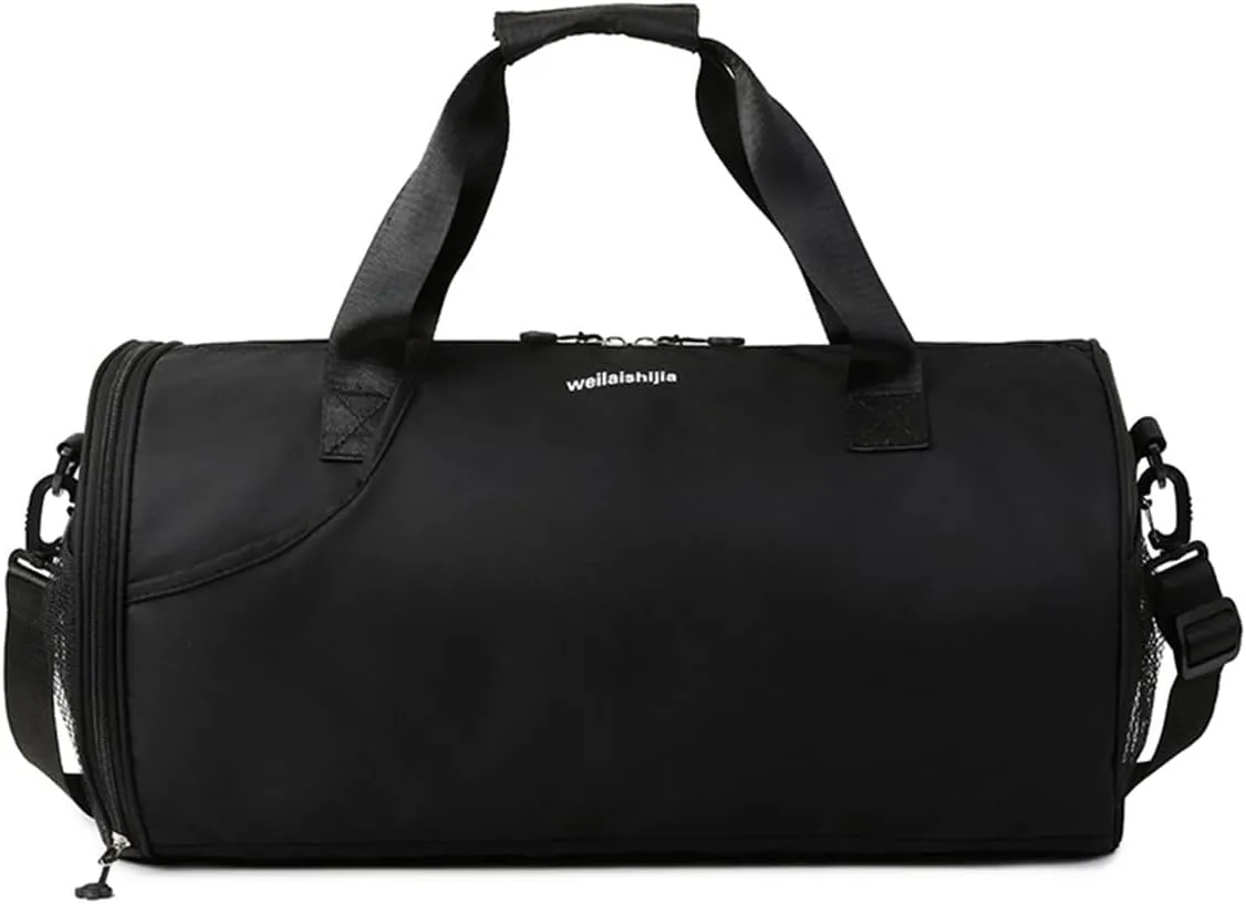 Gym Bag for Women,Sports Travel Duffel Bag, Weekender Overnight Bag with Wet Pocket and Shoes Compartment for Women, Travel,Workout,Gym, Yoga 632 (Black)