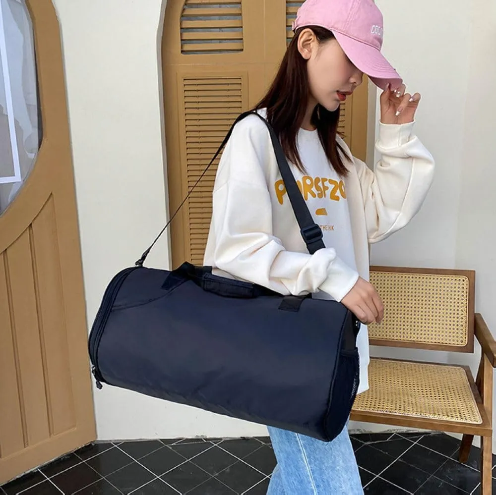 Gym Bag for Women,Sports Travel Duffel Bag, Weekender Overnight Bag with Wet Pocket and Shoes Compartment for Women, Travel,Workout,Gym, Yoga 632 (Black)