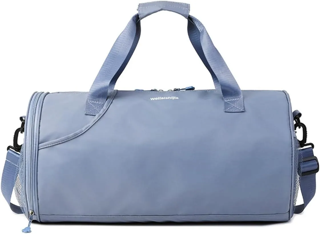 Gym Bag for Women,Sports Travel Duffel Bag, Weekender Overnight Bag with Wet Pocket and Shoes Compartment for Women, Travel,Workout,Gym, Yoga 632 (Blue)