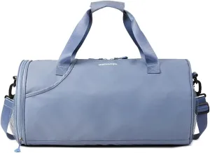 Gym Bag for Women,Sports Travel Duffel Bag, Weekender Overnight Bag with Wet Pocket and Shoes Compartment for Women, Travel,Workout,Gym, Yoga 632 (Blue)