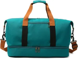 Gym Bag for Women,Sports Travel Duffel Bag, Weekender Overnight Bag with Wet Pocket and Shoes Compartment for Women, Travel,Workout,Gym, Yoga 8100 (Green)