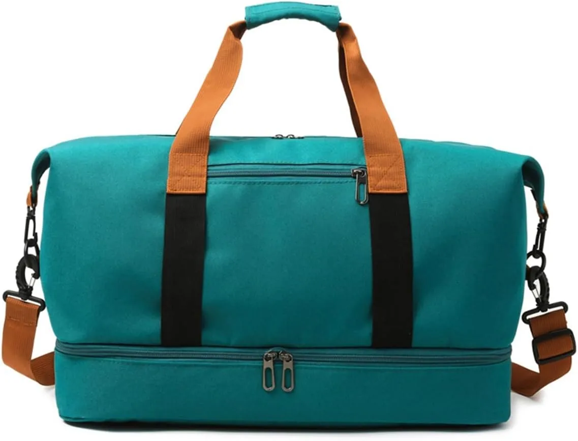 Gym Bag for Women,Sports Travel Duffel Bag, Weekender Overnight Bag with Wet Pocket and Shoes Compartment for Women, Travel,Workout,Gym, Yoga 8100 (Green)