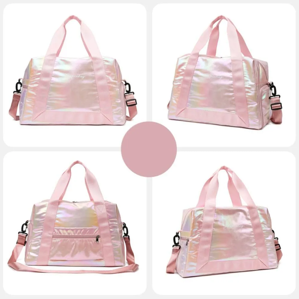 Gym Bag for Women,Sports Travel Duffel Bag, Weekender Overnight Bag with Wet Pocket and Shoes Compartment for Women, Travel,Workout,Gym, Yoga 913 (Pink)