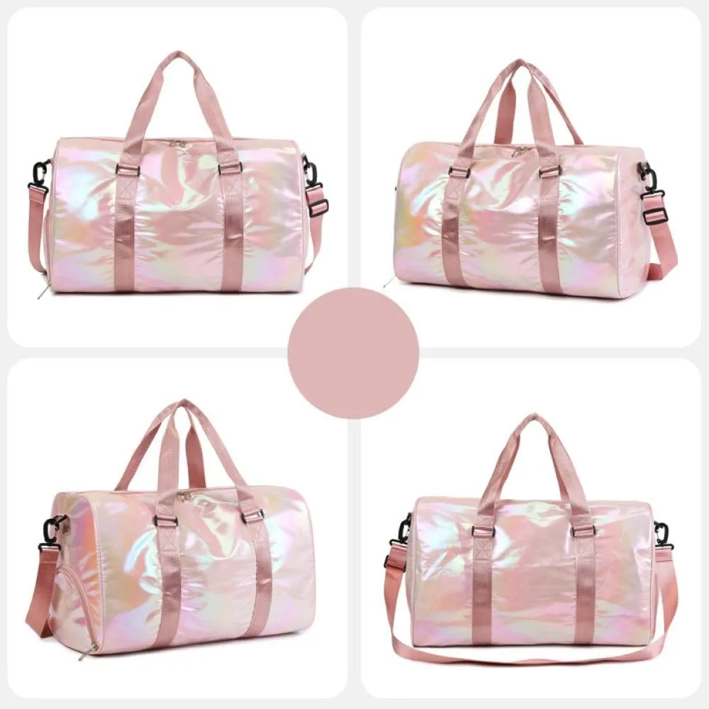 Gym Bag for Women,Sports Travel Duffel Bag, Weekender Overnight Bag with Wet Pocket and Shoes Compartment for Women, Travel,Workout,Gym, Yoga G10 (Pink)