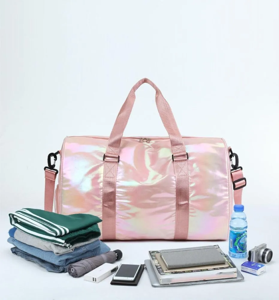 Gym Bag for Women,Sports Travel Duffel Bag, Weekender Overnight Bag with Wet Pocket and Shoes Compartment for Women, Travel,Workout,Gym, Yoga G10 (Pink)